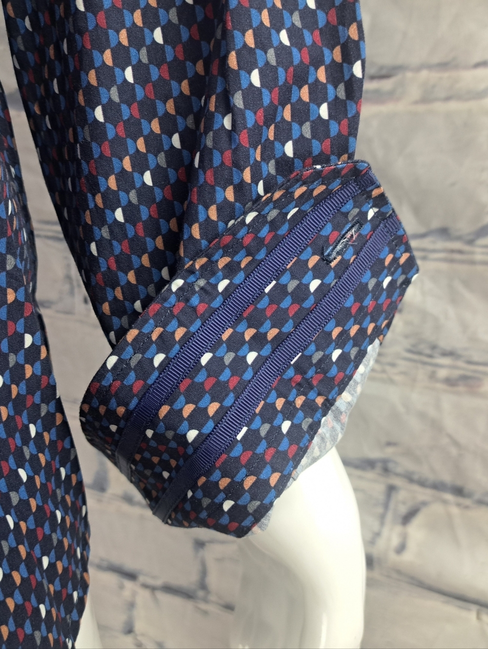 NWT Robert Graham Men's Tailored Fit Dress Shirt Colorful Retro Pattern XL - Picture 11 of 15